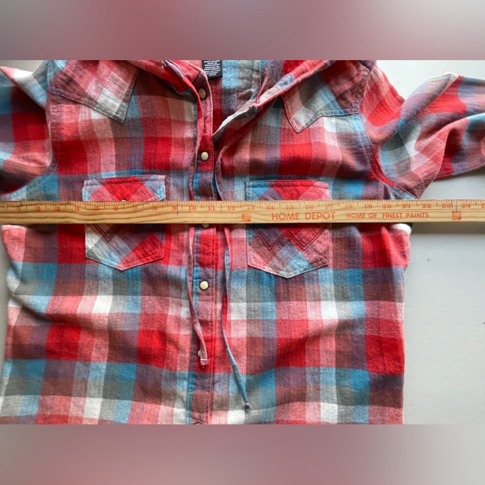 Wrangler Retro Plaid Top With Hood Women’s Large - Picture 7 of 10
